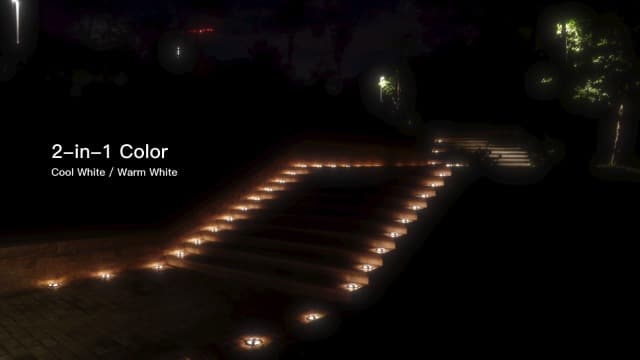 AGPTEK Solar Driveway Lights Outdoor 12 Pack, 2 Color Modes LED Deck Dock Marine Waterproof Driveway Marker Lights for Step Sidewalk Stair Garden Pathway Walkway Yard (Warm White/Cool White)