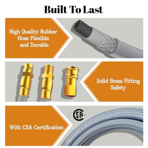 3/4 Natural Gas Hose For Generator 56FT, 3/4" ID Natural Gas Quick Connect Hose, Patio Heater, Grill Griddle, And Outdoor Ng/Lp Propane Appliance