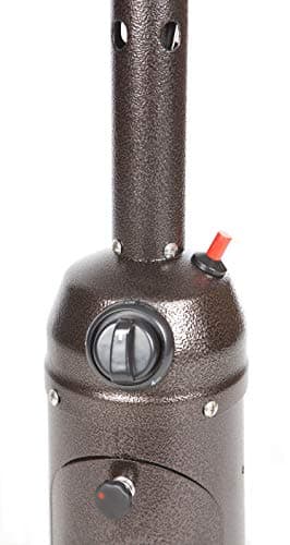 Fire Sense 61322 Portable Patio Heater Outdoor Tabletop Lightweight Propane 10,000 BTU Auto-Shutoff Valve ODS Compliant - Hammer Tone Bronze