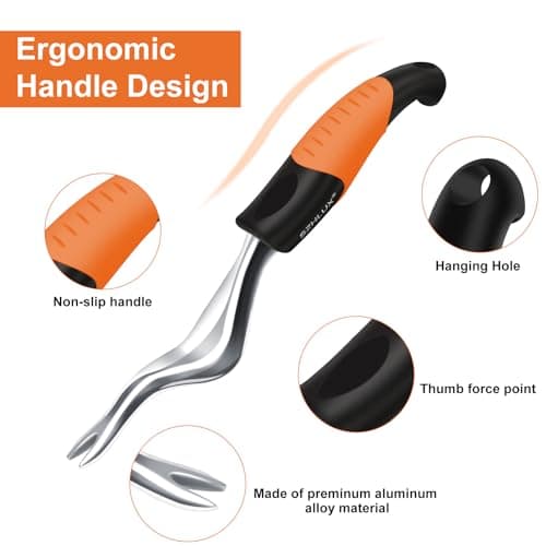 SZHLUX Hand Weeder Tool, Premium Weed Puller Tool for Garden, Gardening Hand Tool with Ergonomic Handle (Orange)