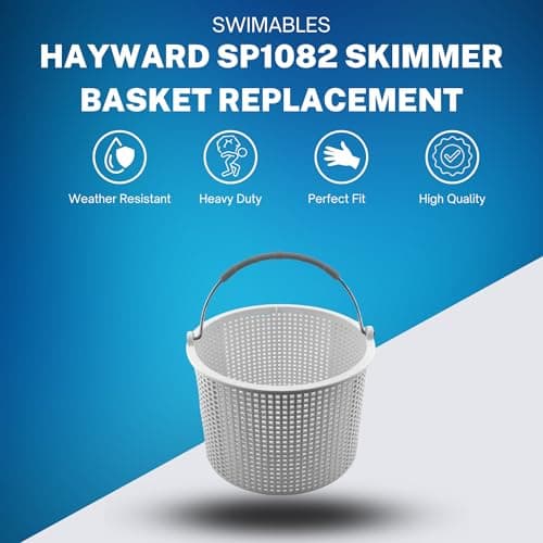 Swimables Pool Skimmer Basket for Inground Pool Compatible with Hayward Skimmer Basket and Pool Filter Basket SP1082CA | Built-in Brass Weight | 316 Stainless Steel Handle & Convenient Rubber Grip