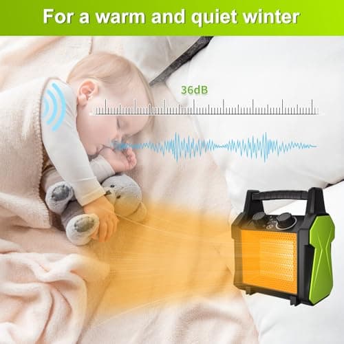 Gardtech Outdoor Heater for Patio, Electric Space heater with Overheat Protection, 1500W Fast Heat PTC Ceramic Portable Garage Heater for Workshop, Greenhouse