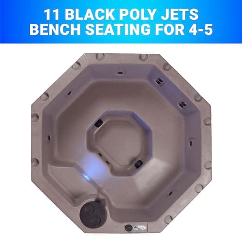 AquaLife Invi 5-Person Hot Tub – 20-Jet Plug-and-Play Spa with LED Lights, Includes Insulated Cover & GFCI Cord for Easy Setup