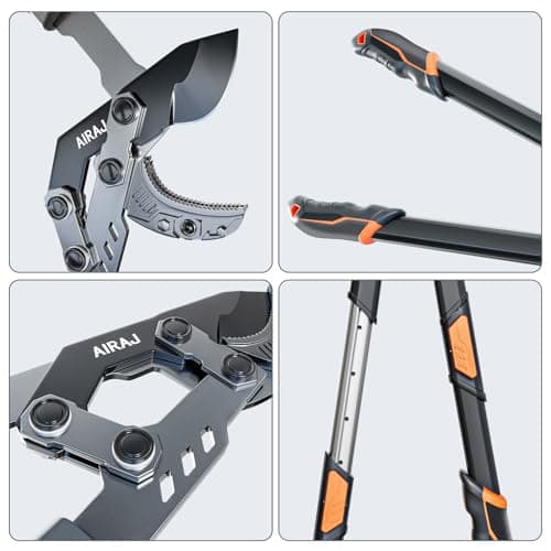 AIRAJ 27-37'' Extendable Anvil Loppers for Tree Trimming Heavy Duty with Compound Action | Branch Cutter with 2” Cutting Capacity | Chops Thick Branches Ease | Garden Lopper Pruning Shears Heavy Duty