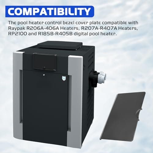 009487F Pool Heater Cover Control Bezel Compatible with Raypak Models RP2100, R185B, R265B Pool heaters, 206-407 Pool Heater Replacement Parts, Black