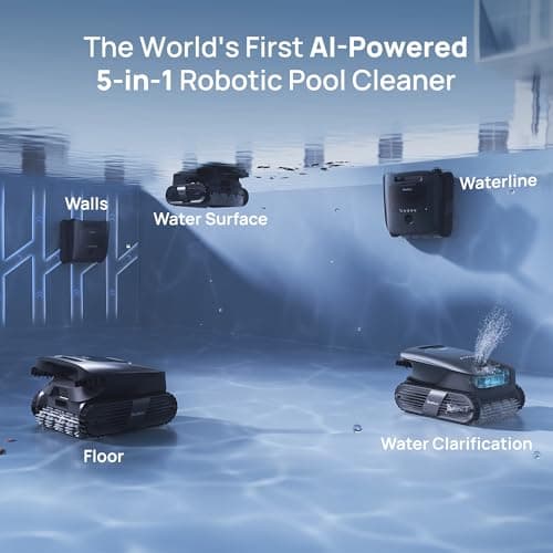 Beatbot AquaSense 2 Ultra Cordless Robotic Pool Cleaner for Complex Pools, Pool Mapping with AI Camera, 5-in-1 Cleaning, Smart Surface Parking, Pool Skimmer, Water Clarification – Prussian Blue