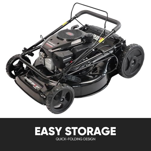 PowerSmart Self Propelled Gas Lawn Mower, 22 in. with 170cc OHV Engine, 3-in-1 Rear-Wheel-Drive High Wheels, Black