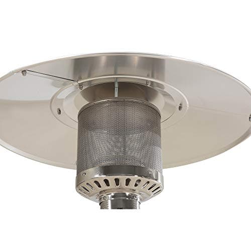 Sunjoy 47,000 BTU Avanti Outdoor Portable Propane Heater for Patio and Garden with Safety Auto Shut Off Valve and Wheels, Gray