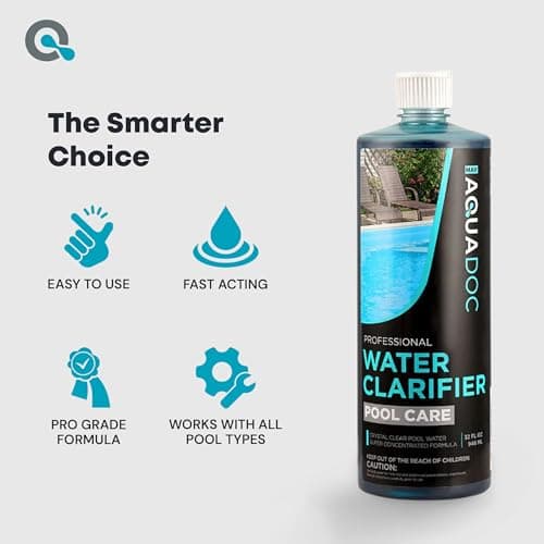 Pool Clarifier Liquid for Cloudy Water Treatment - Swimming Pool Water Clarifier to Support Water Clarity in Inground and Above Ground Pools - AquaDoc - 32oz 2 Pack