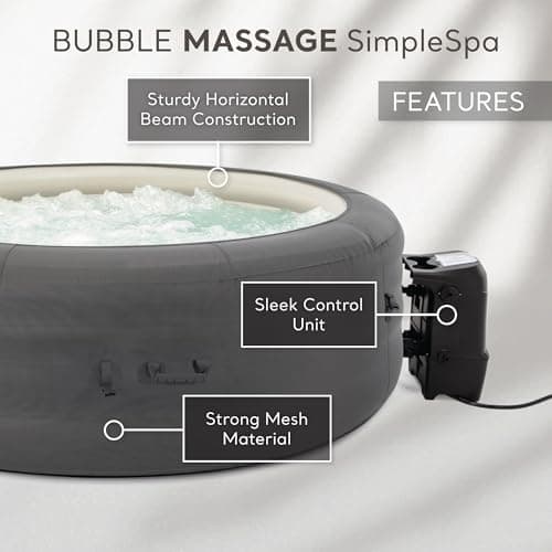 INTEX SimpleSpa Inflatable Hot Tub, 6 Person Bubble Massage Spa with Built-in Pump and Energy Efficient Cover