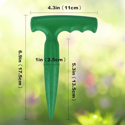 6.9 inch Bulb Planter Tool Plastic Sow Dibbler with Handle Garden Hand Dibber Garden Seed Tool for Sowing Seeds Planting Bulbs Digging (Green)