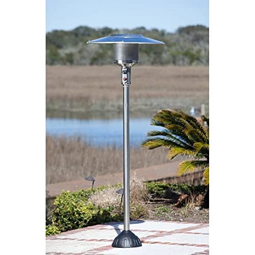 Fire Sense 61445 Natural Gas Patio Heater 45,000 BTU With Electric Ignition System For Residential - Stainless Steel