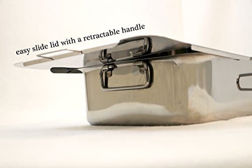 ExcelSteel Stainless Steel Stovetop Smoker, 14 1/2" X 10 1/2" X 4", Silver, Medium