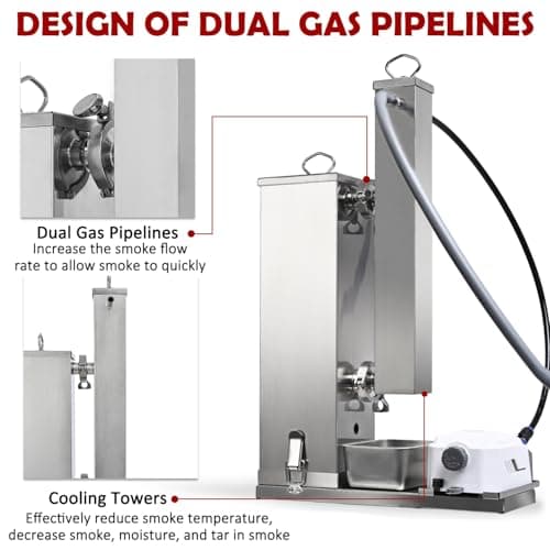 Cold Smoke Generator, 16 Hours Continuous Smoke, Stainless Steel Pellet Smoker Tube, Portable Electric Smoke Maker Outdoor Smoker Accessories for Meat Vegetables