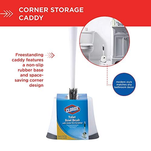 Clorox Corner Toilet Bowl Brush With Under Rim Scrubber