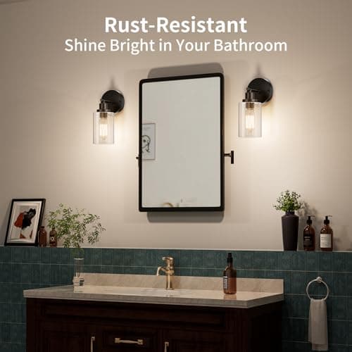 Black Wall Sconce Light: Modern Wall Sconces Indoor, LED Wall Light Fixtures with E26 Base and Clear Glass Shade, Sconces Wall Lighting for Hallway, Bedroom, Living Room, and Mirror