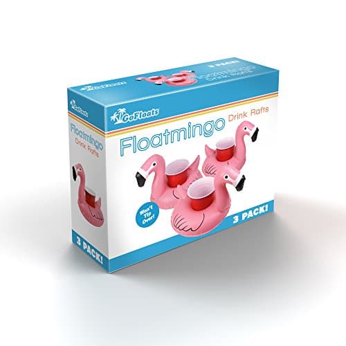 GoFloats Inflatable Pool and Hot Tub Drink Holders (3 Pack) (Choose - Unicorn, Flamingo, Palm Tree and More)