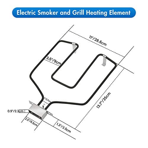 Stanbroil Replacement Part Electric Smoker and Grill Heating Element with Adjustable Thermostat Cord Controller for Most Smokers and Grills, 1500W