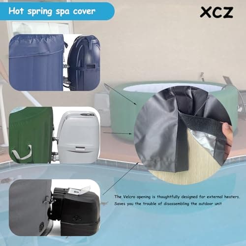 XCZ Portable Hot tub Cover That Completely Covers Inflatable hot tub- Waterproof, Sun Resistant, dust Resistant, 85 "Inflatable Hot tub Spa, Round (Black, Cover only)