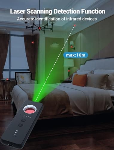 smhawk Hidden Camera Detector - 2025 Camera Detector, Bug Detector, GPS Tracker Detector, spy Camera, Listening Device Detector for Hotels, Home, Office, 6 Levels Sensitivity,4 Modes