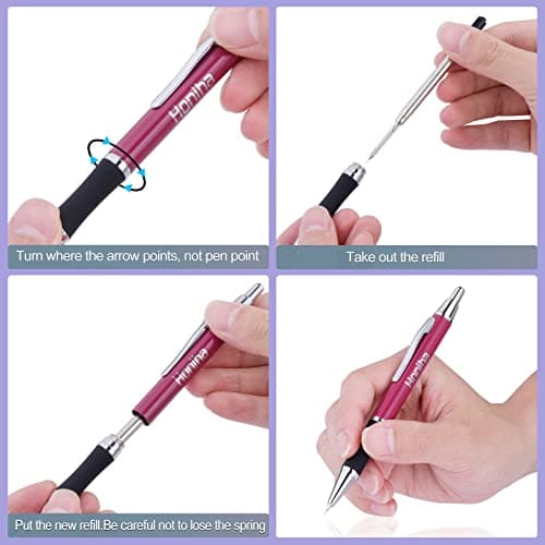 Weeding Pen for Vinyl, Precision Pin Pen Weeding Tool with 2 Metal Refills, Retractable Air Release Pen Craft Vinyl Weeding Tool for Vinyl Wall Decal HTV Car Film, Fuchsia