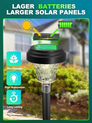 Solar Pathway Lights 8 Pack, Outdoor Solar Yard Lights, RGB Color Changing+Warm White, IP67 Waterproof for Garden Path Backyard Christmas Lawn Landscape Decorative