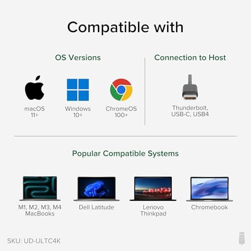 Plugable 13-in-1 USB C Docking Station 4K Triple Monitor with 100W Power Delivery | USB C Dock for Windows, Mac, ChromeOS, Thunderbolt | Driver Required | 3X HDMI and 3X DisplayPort (UD-ULTC4K)