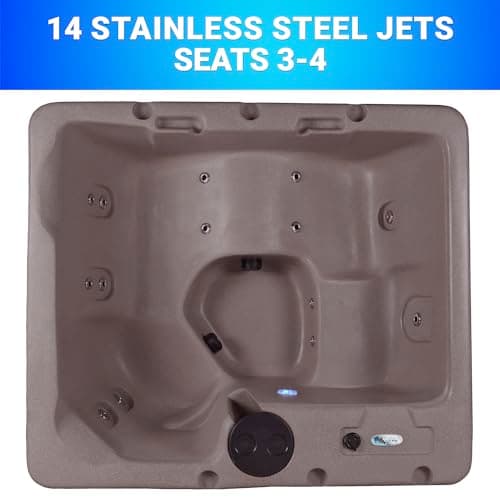 Aqualife Current Outdoor Hot Tub, Free Extras, Fits 4-Adults, Plug and Play Spa, Free Cover Included, Made in USA