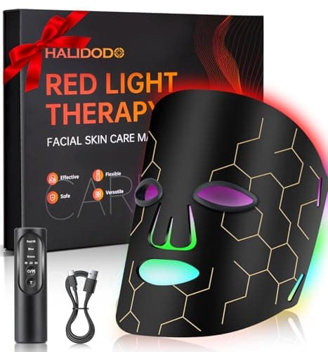 Red Light Therapy Mask for Face, 8 Mode Facial Skin Care Mask, 288 Lamp Red Light Therapy Mask at Home, 660nm&850nm Infrared Light Therapy Mask with Timer Remote Control, Relife