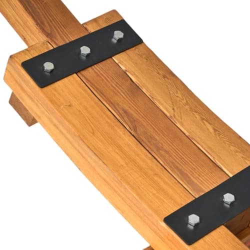 Wodden Hammock Base Larch Wood 2 Person 350 Pound Capacity Arc Stand Hammock Teak Finish 55" Dx164:Wx49 H (Stand Only)