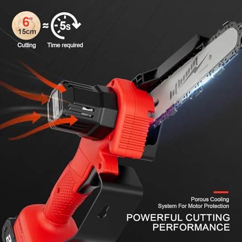 Cordless Pole Saw, 2-in-1 6" Battery Powered Pole Saws for Tree Trimming, 20V 2.0Ah Battery Mini Chainsaw with Pole, 15ft Reach Small Pole Saw for Wood Cutting, Trimming