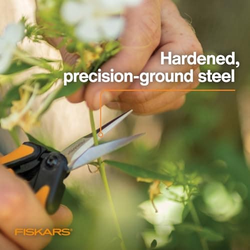 Fiskars Micro-Tip Pruning Snips - 6" Garden Shears with Sheath and Comfort Grip - Sharp Steel Blades - Quality Pruning Shears for Plants in Grow Tents and Hydroponics - Garden Tools