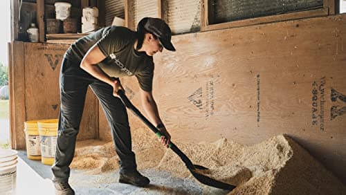 Hooyman Scoop Shovel with Lightweight Aluminum Head Construction, Ergonomic No-Slip H-Grip, D Handle, and Fiberglass Core for Moving Feed, Gardening, Land Management, Yardwork, Farming, and Outdoors