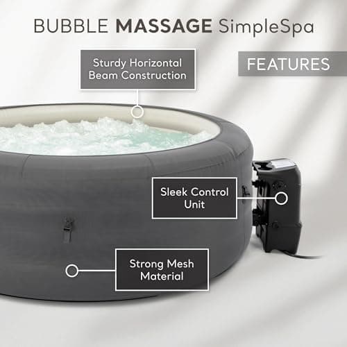 INTEX SimpleSpa Inflatable Hot Tub, 4 Person Jet Massage Spa with Built-in Pump