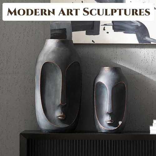 28 inches Tall Large Statue, Garden Sculpture & Statues, Modern Art Sculpture, Artificial Stone Figures, Living Room Decor, Tall Standing Sculpture for Home, Porch, Backyard, Bronze