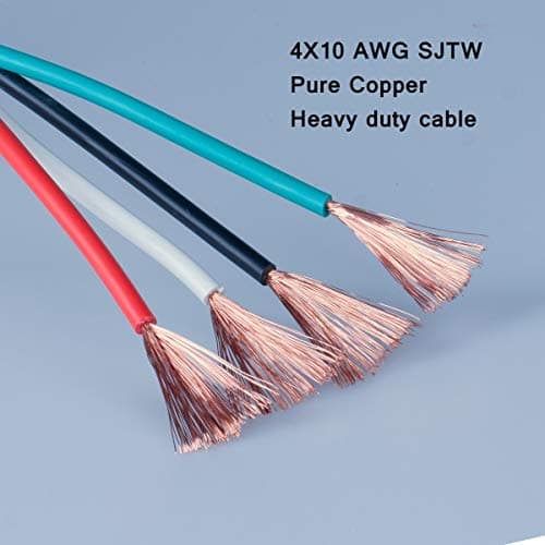 1.5Ft Generator Cord with Surge Protector Breaker,Heavy Duty Generator Locking Cord,NEMA L14-30P/Four 5-20R,4 Prong 10 Gauge Flexible Cable,Power Extension Cord, 30Amp 7500 Watts