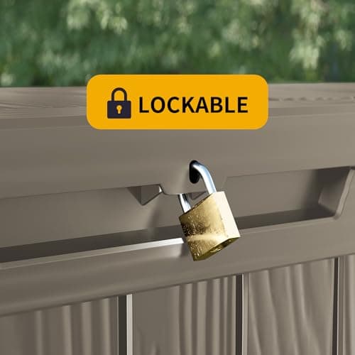 120 Gallon Deck Box,Outdoor Storage Box Lockable,Waterproof for Patio Furniture, Garden Tools, Pool Accessories, UV-Resistant for All Weather Use, Coffee