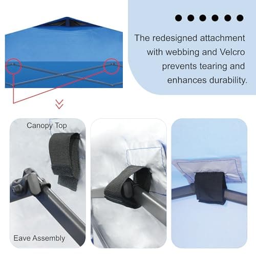 CROWN SHADES 10x10 Pop Up Canopy, Patented Center Lock One Push Instant Popup Outdoor Canopy Tent, Newly Designed Storage Bag, 8 Stakes, 4 Ropes