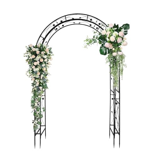 VINGLI Garden Arbor, Arch for Wedding Ceremony Party, Christmas Garden Decor Steel Garden Trellis for Plant Climbing, Pergola for Garden, Backyard, Lawn (Black-59x84)