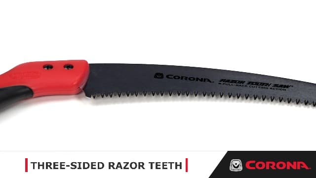 Corona Tools 14-Inch RazorTOOTH Pruning Saw | Tree Saw Designed for Single-Hand Use | Curved Blade Hand Saw | Cuts Branches Up to 8" in Diameter | RS 7395, Red/Black
