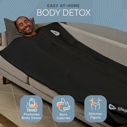 LifePro Infrared Sauna Blanket for Detox & Relaxation – Portable Far Infrared at Home Sauna for Detox, Muscle Tension Release, and Recovery – RejuvaWrap Series with Adjustable Heat Settings