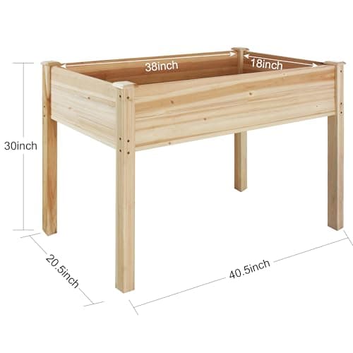 LZRS Raised Garden Bed Outdoor Planter Box with Legs for Herbs, Vegetables, Flowers, Great for Outdoor Patio, Yard and Deck, 220lb Capacity, Natural