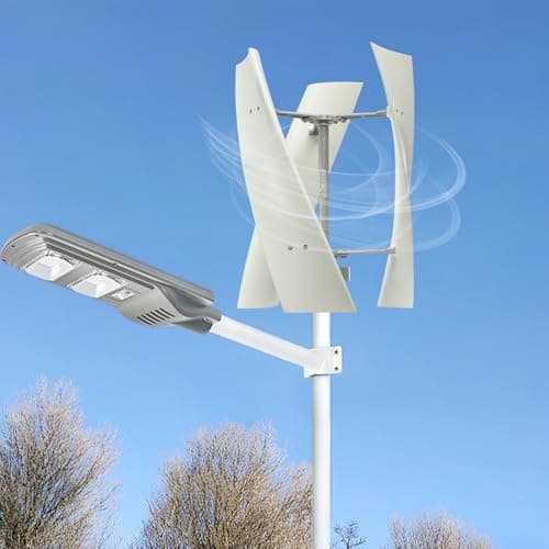 Wind Turbine, 500W Vertical Axis Wind Turbine Generator Home Windmill Kit Hybrid Wind System with Controller for Home, Business, Industrial Energy Supply (500W 12V White)