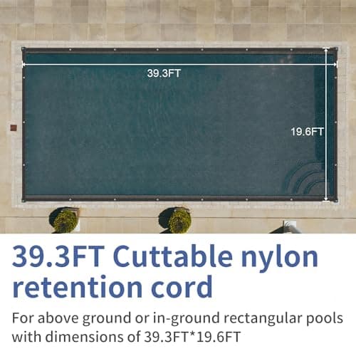 Pool Leaf Net Cover,20 x 40 FT Leaf Net Pool Cover with Grommets and Ropes,Pool Net Cover for Leaves or Rectangle Swimming Mesh Pool Cover