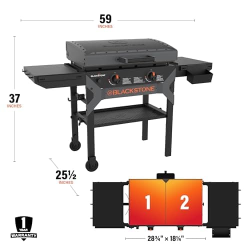 BLACKSTONE 2311 Iron Forged 28” Omnivore Griddle with X-Braced Hood, Powder Coated Steel, Black