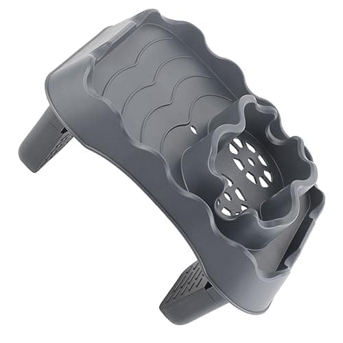 Hot Tub Table, Side Table Swimming Pool Spa Anti Slip Adjustable Hot Tub Side Table for Tables Tubs All Weather Cup Holder with Tray Bathtub Spa Outdoor Patio Drain Holes (Gray)