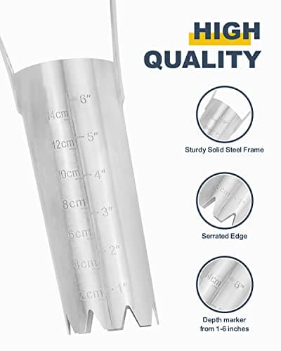 Bulb Planter Tool with 6 Inch Depth Measurment Tulip Bulb for Planting Tulip Daffodils Dahlias Garlics Bulbs Spring Fall Planting Handhold Planting Tool Garden Bulb Transplanter Hole Digger