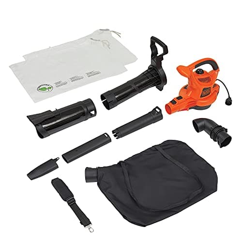 BLACK+DECKER Leaf Blower, Vacuum and Mulcher 3-in-1, 12 Amp, 250 MPH, 400 CFM (BV6000)