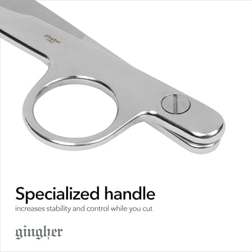 Gingher Spring-Action Knife-Edge Thread Nippers - 4.5" Stainless Steel Shears - Sharp Knife Edge Fabric Scissors with Protective Leather Sheath - Silver