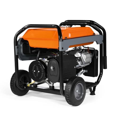 Generac 8,000-Watt Gas-Powered Portable Generator - Electric Start with COsense - PowerRush Advanced Technology - Reliable Power for Emergencies, Recreation, Home - 49 State Compliant - Orange/Black